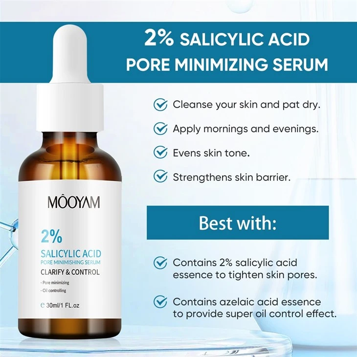 MOOYAM 2% Salicylic Acid Pore Minimizing Serum – Clear, Smooth, & Oil-Free Skin