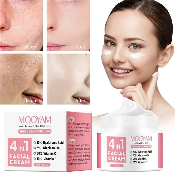 MOOYAM 4-in-1 Facial Cream – Glow-Boosting Power With Hyaluronic Acid, Niacinamide, Vitamin C & E factory